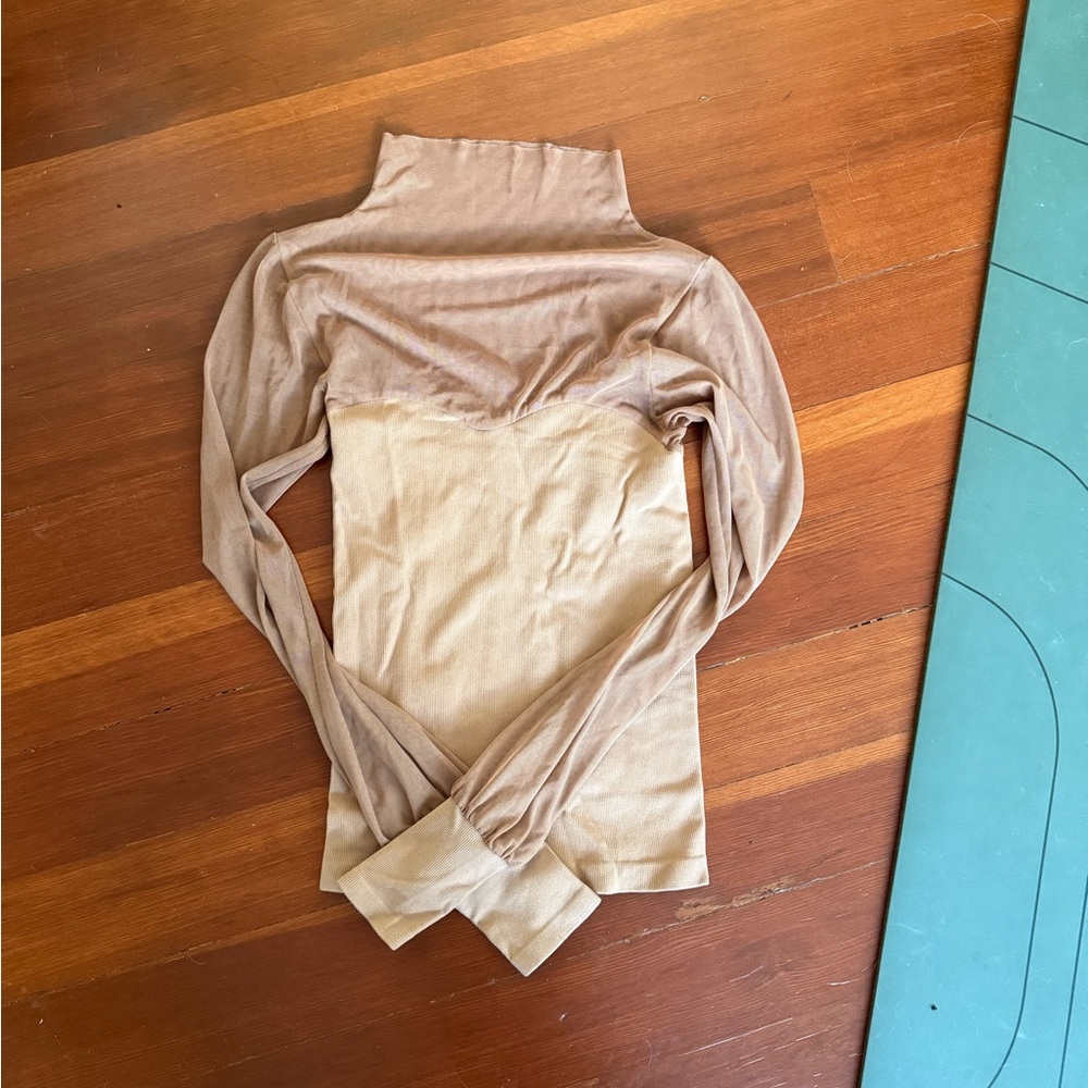 Free People Intimately Top in Beige/Nude/Tan XS/S Mesh